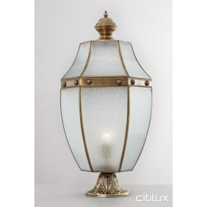 Neutral Bay Traditional Outdoor Brass Made Pillar Mount Light Elegant Range Citilux