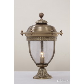 Newington Classic Outdoor Brass Made Pillar Mount Light Elegant Range Citilux