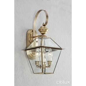 North Balgowlah Classic Outdoor Brass Wall Light Elegant Range Citilux