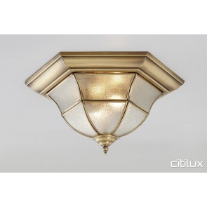 North Narrabeen Traditional Brass Made Flush Mount Ceiling Light Elegant Range Citilux