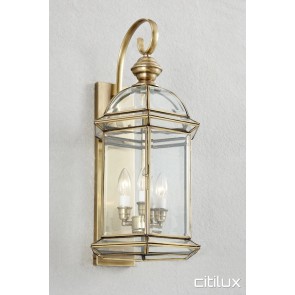 North Turramurra Classic Outdoor Brass Wall Light Elegant Range Citilux