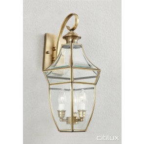 North Willoughby Traditional Outdoor Brass Wall Light Elegant Range Citilux