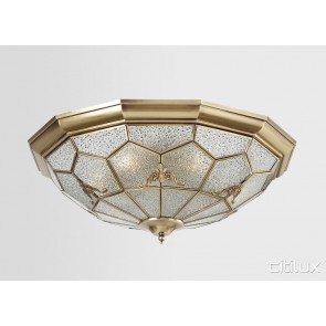 Northwood Traditional Brass Made Flush Mount Ceiling Light Elegant Range Citilux