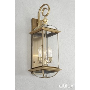 Phillip Bay Traditional Outdoor Brass Wall Light Elegant Range Citilux