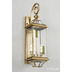 Plumpton Traditional Outdoor Brass Wall Light Elegant Range Citilux