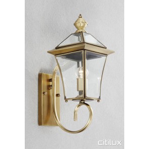 Potts Hill Traditional Outdoor Brass Wall Light Elegant Range Citilux