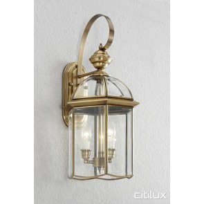 Prairiewood Traditional Outdoor Brass Wall Light Elegant Range Citilux