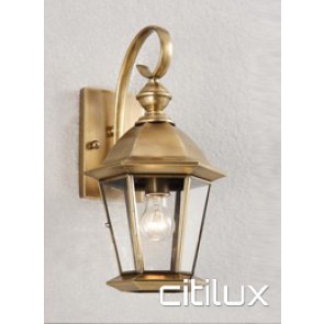 Prestons Classic Outdoor Brass Wall Light Elegant Range Citilux