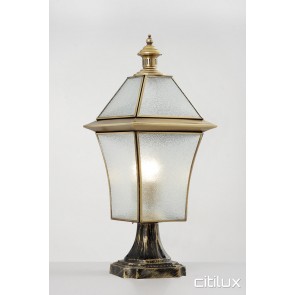 Ramsgate Beach Traditional Outdoor Brass Made Pillar Mount Light Elegant Range Citilux