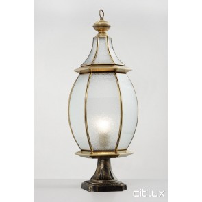 Regentville Traditional Outdoor Brass Made Pillar Mount Light Elegant Range Citilux