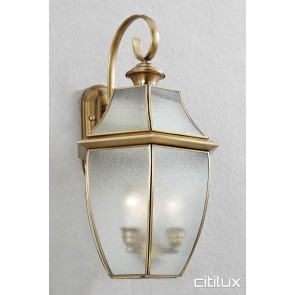 Ruse Traditional Outdoor Brass Wall Light Elegant Range Citilux